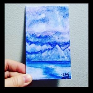 Chill Out - Tiny Mountains Watercolor Painting